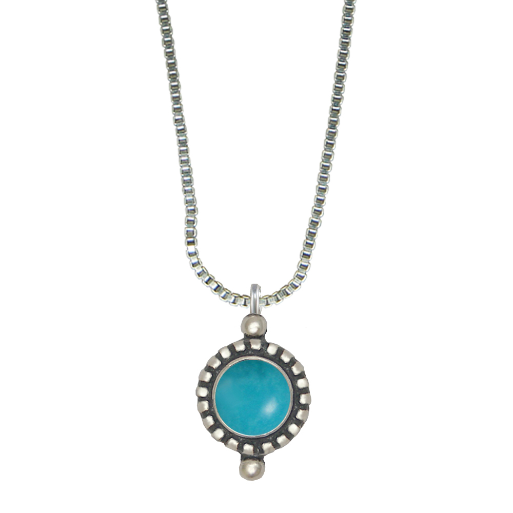 Sterling Silver Little Turquoise Pendant Necklace